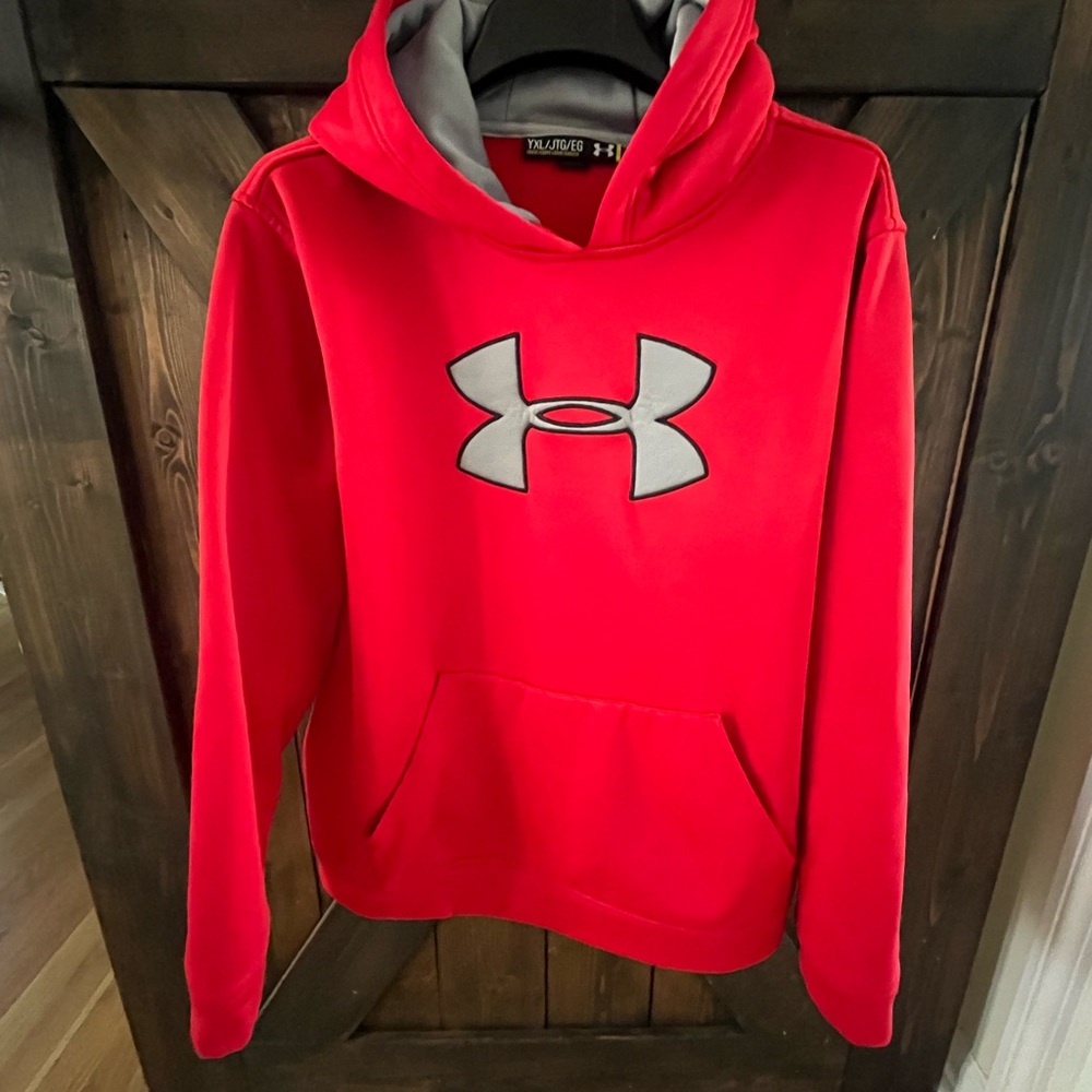 Under Armour Bold Red Hoodie with Gray Logo